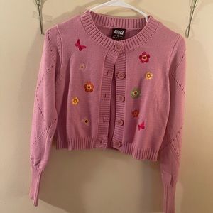 Pink Flower Cardigan